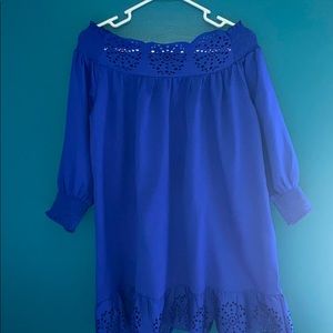Royal blue off the shoulder dress